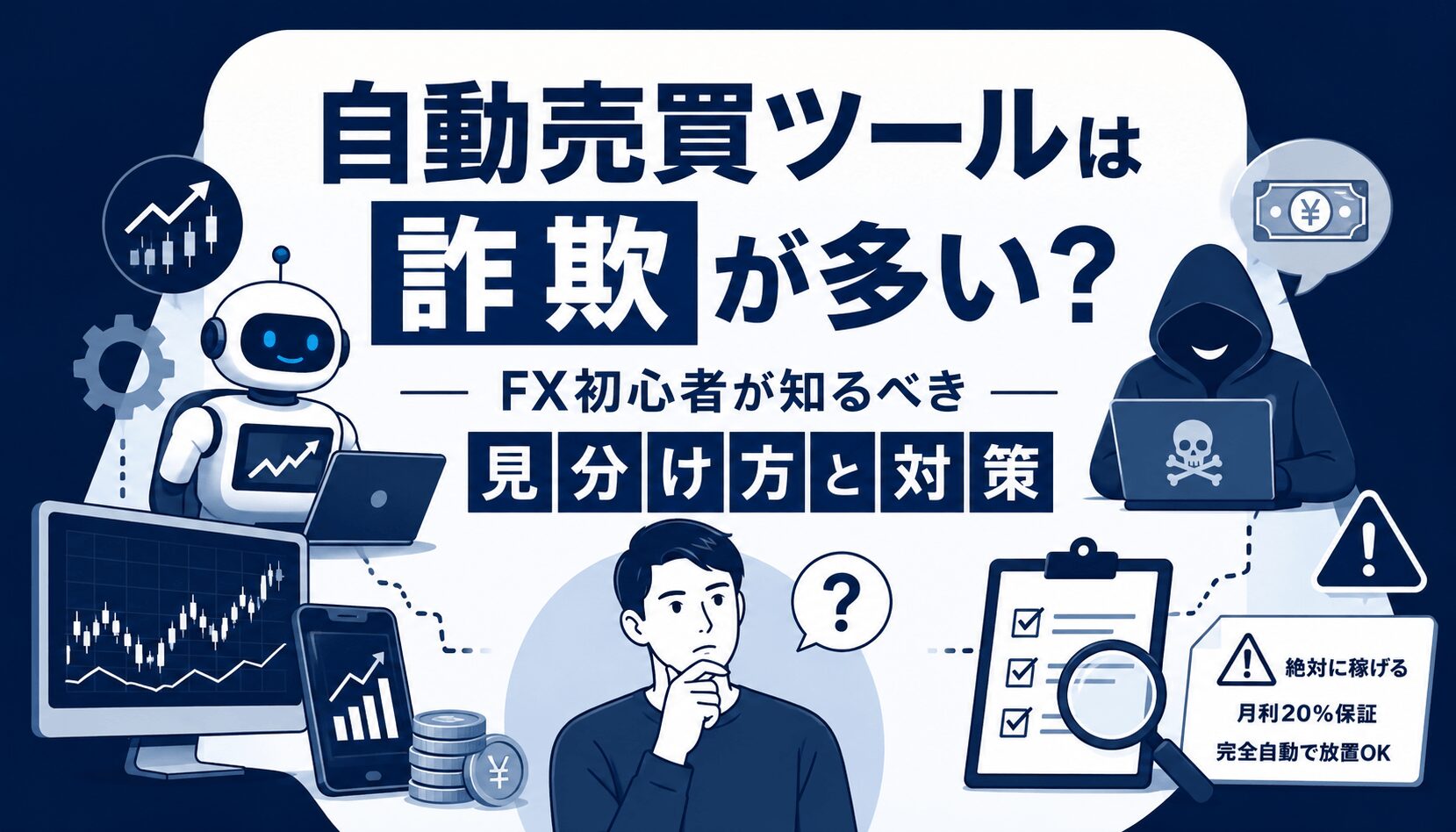 自動売買ツールは詐欺が多い？FX初心者が知るべき見分け方と対策