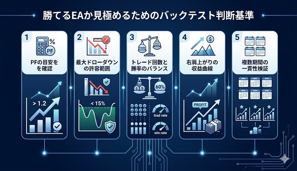 勝てるEAか見極めるためのバックテスト判断基準