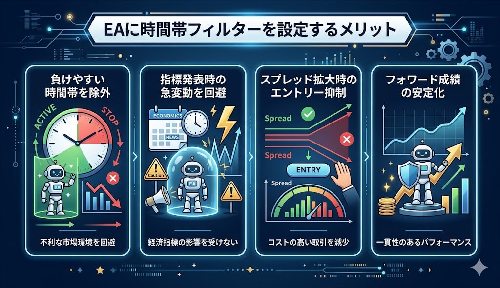 EAに時間帯フィルターを設定するメリット