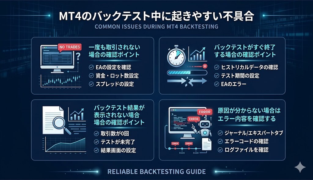 MT4のバックテスト中に起きやすい不具合