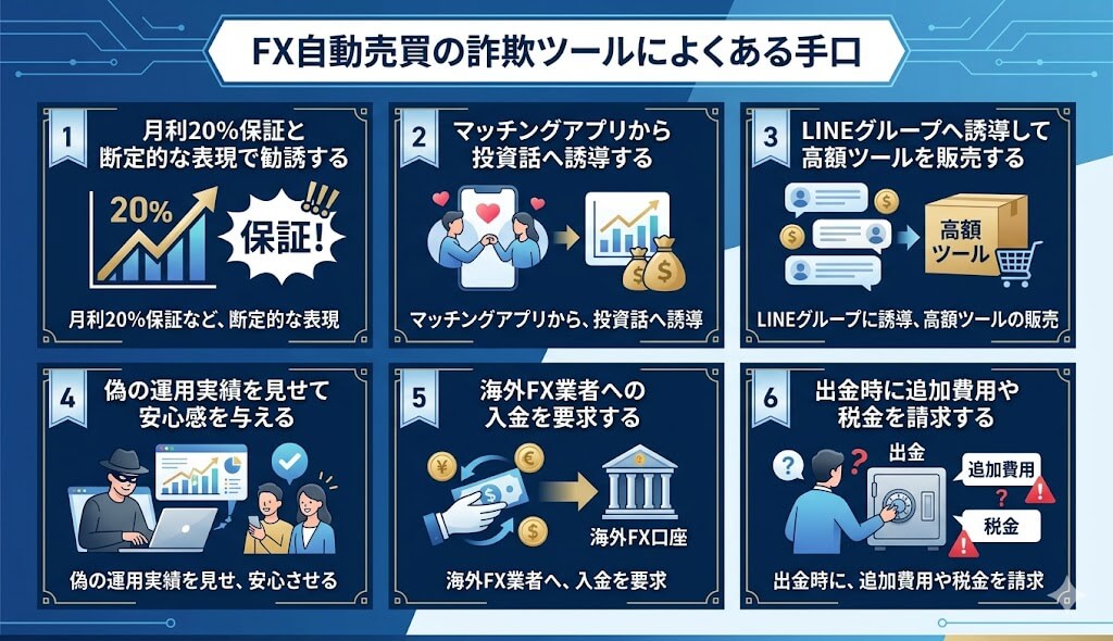 FX自動売買の詐欺ツールによくある手口