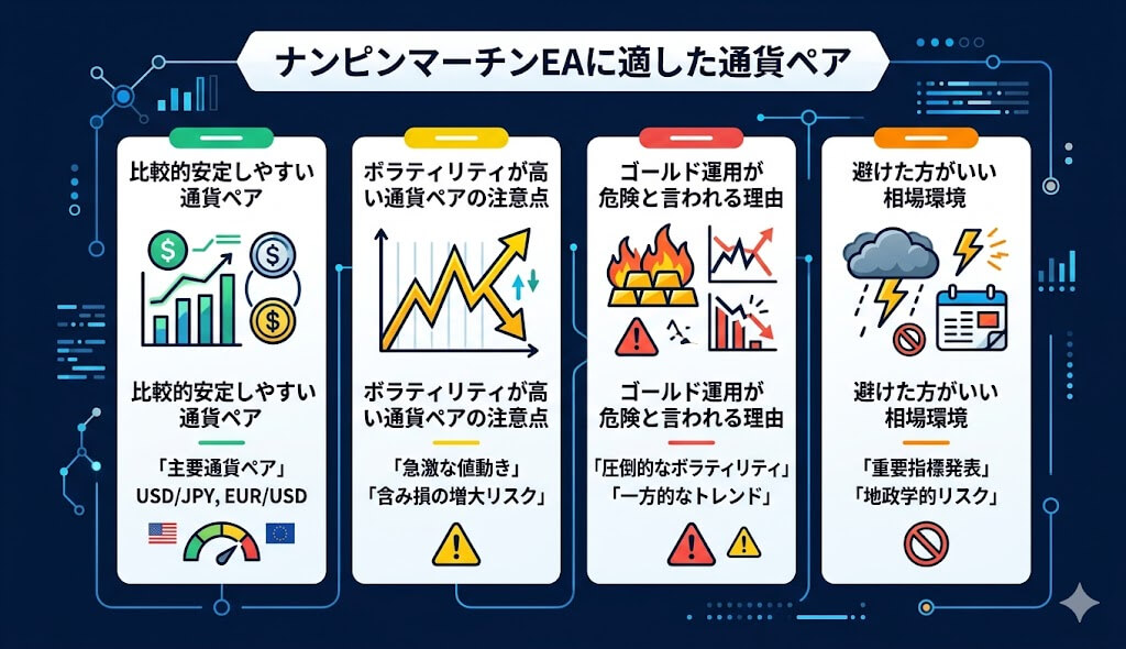 ナンピンマーチンEAに適した通貨ペア