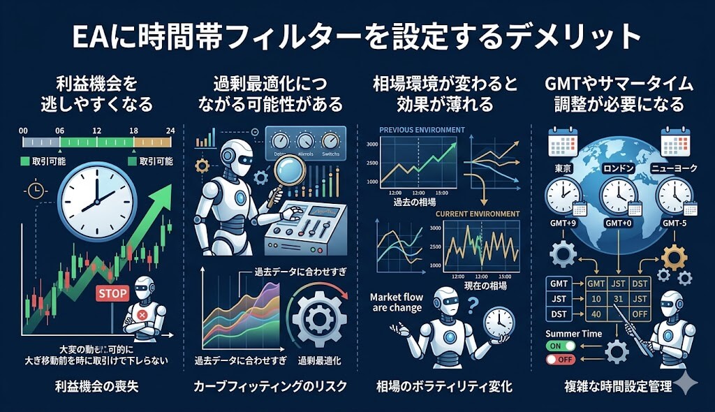 EAに時間帯フィルターを設定するデメリット