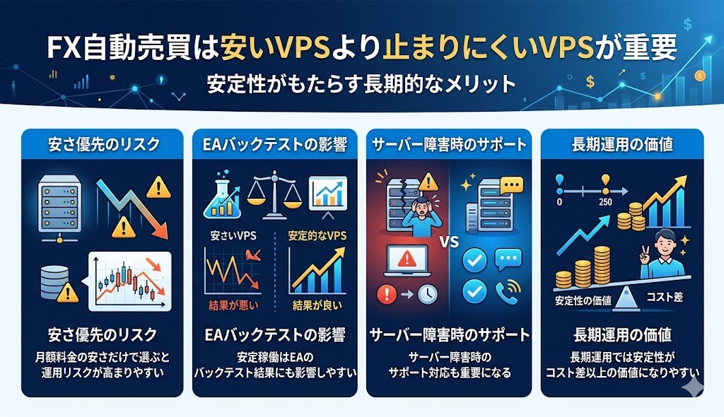 FX自動売買は安いVPSより止まりにくいVPSが重要