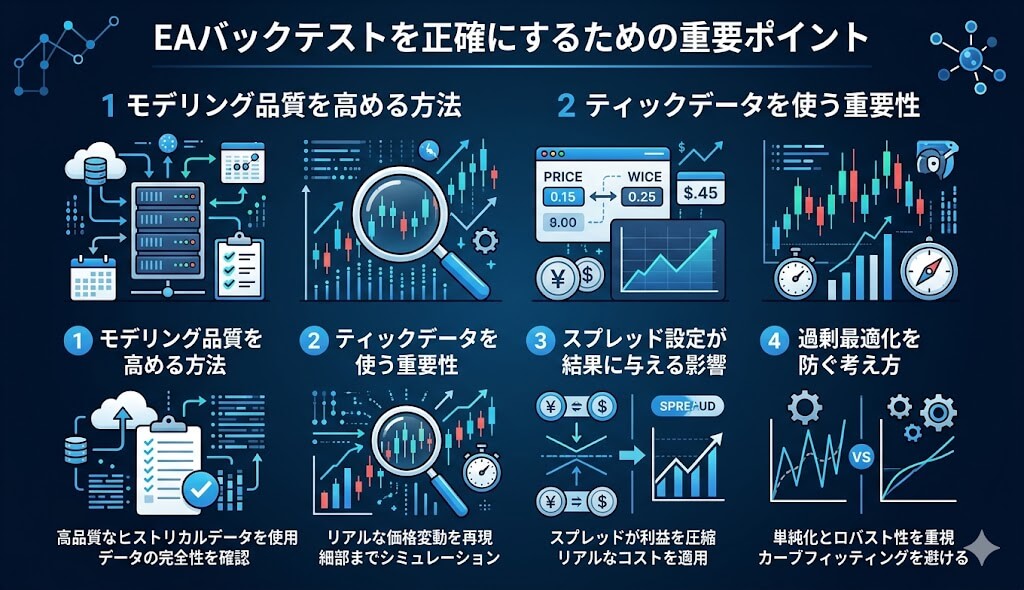 EAバックテストを正確にするための重要ポイント