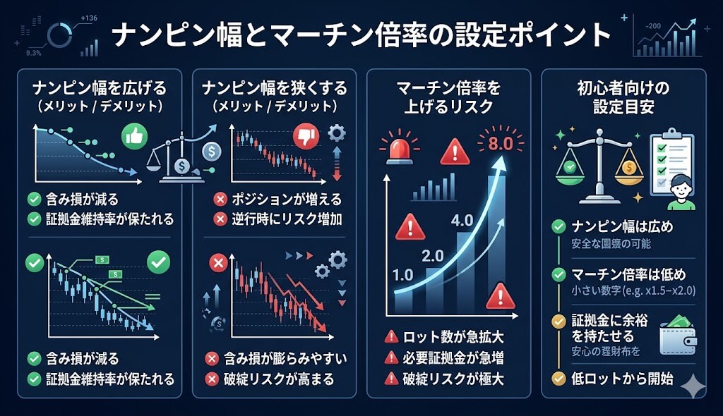 ナンピン幅とマーチン倍率の設定ポイント