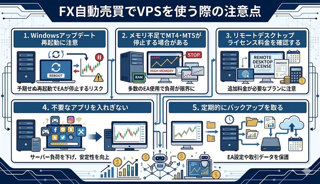 FX自動売買でVPSを使う際の注意点