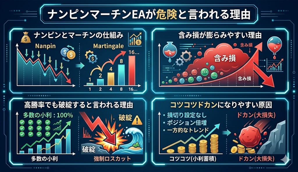 ナンピンマーチンEAが危険と言われる理由