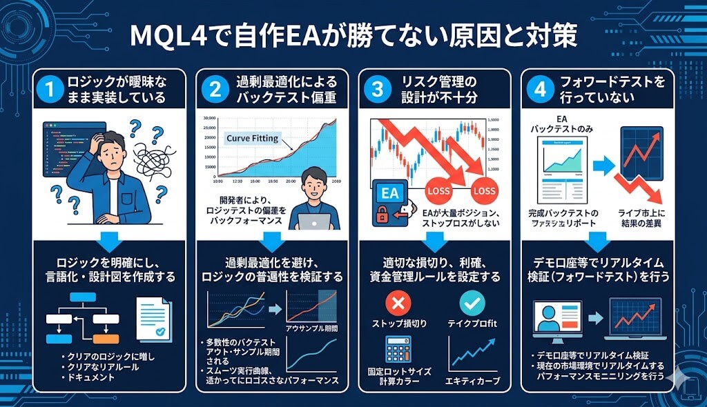 MQL4で自作EAが勝てない原因と対策