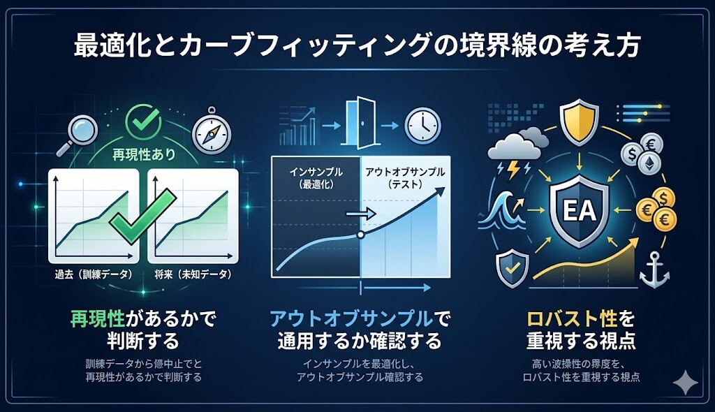 最適化とカーブフィッティングの境界線の考え方