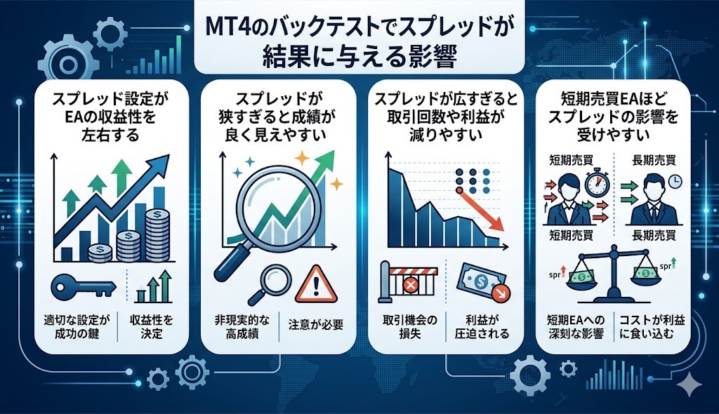 MT4のバックテストでスプレッドが結果に与える影響