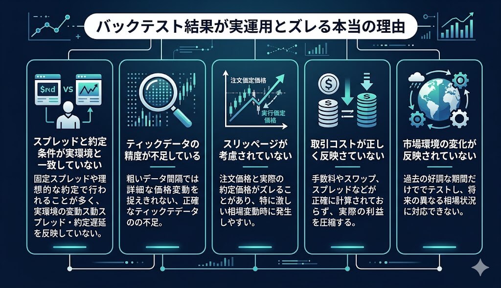 バックテスト結果が実運用とズレる本当の理由