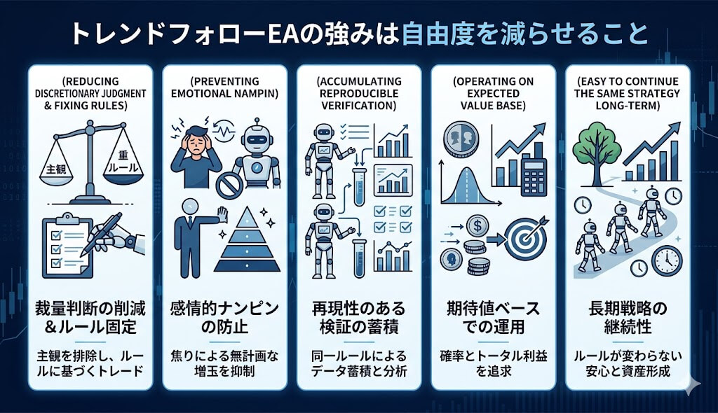 トレンドフォローEAの強みは自由度を減らせること