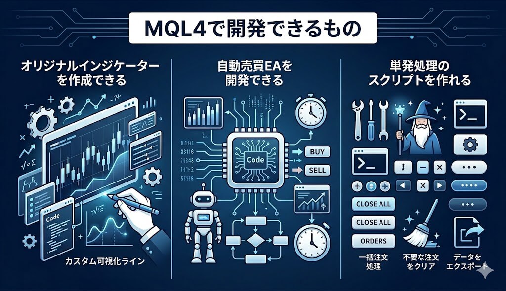 MQL4で開発できるもの