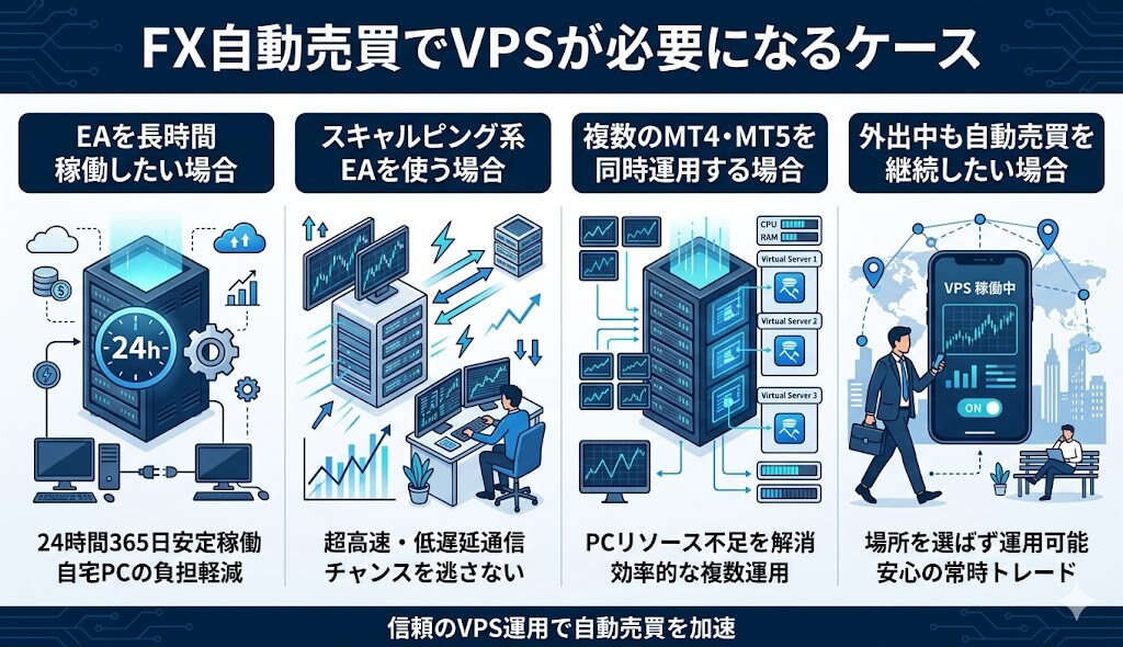 FX自動売買でVPSが必要になるケース