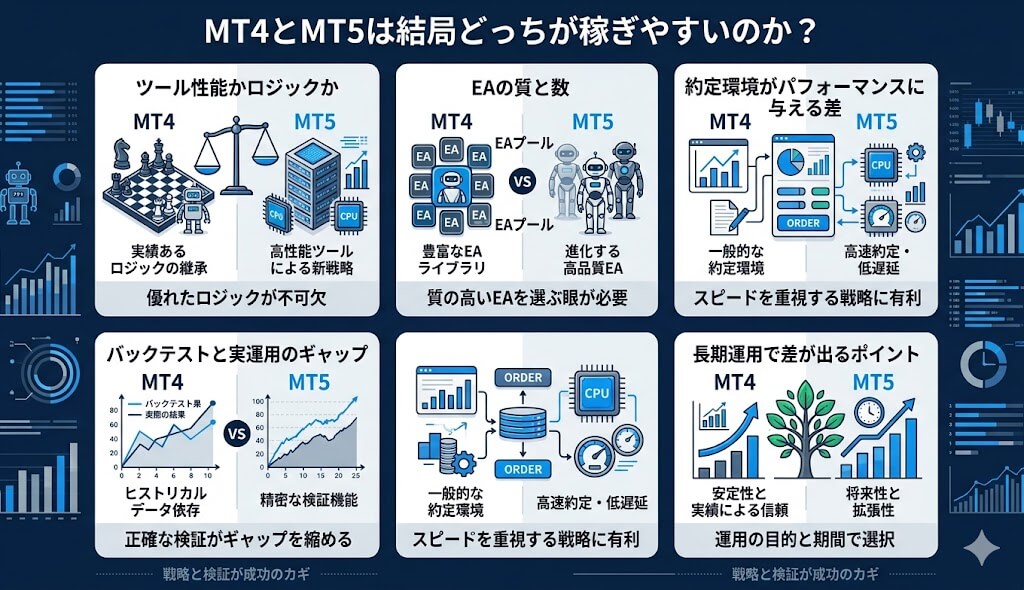 MT4とMT5は結局どっちが稼ぎやすいのか？運用実態から考える選択軸